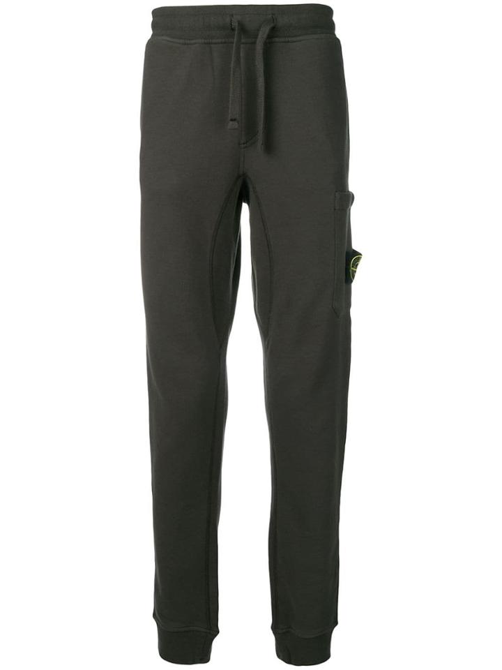 Stone Island Logo Patch Sweat Pants - Grey