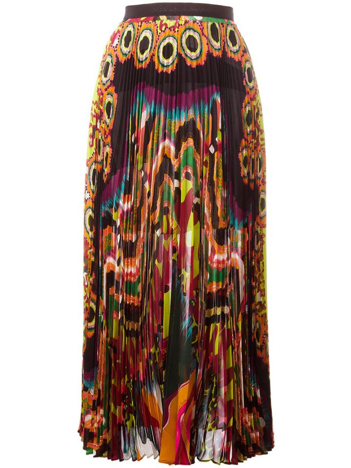 Roberto Cavalli Abstract Print Pleated Skirt, Women's, Size: 42, Silk