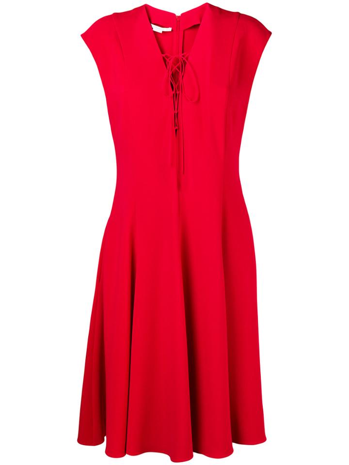 Stella Mccartney Lace-up Dress - Red