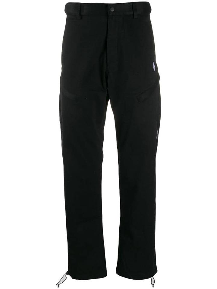 Marcelo Burlon County Of Milan Logo Cross Zipped Trousers - Black