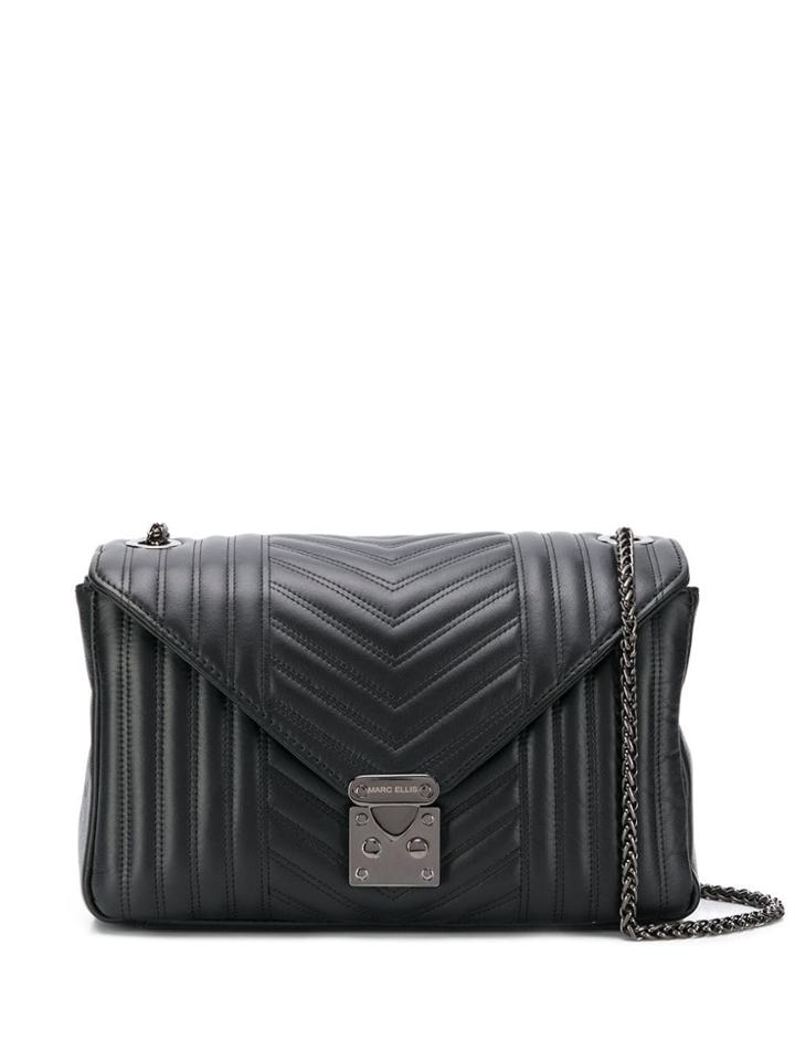 Marc Ellis Ribbed Shoulder Bag - Black