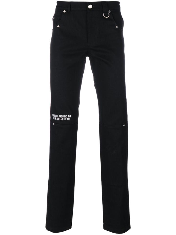 Icosae Slogan Skinny Jeans - Black