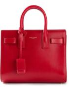 Saint Laurent Classic Baby Sac De Jour Tote Bag, Women's, Red, Calf Leather