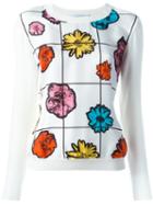 Moschino Floral Jumper, Women's, Size: 38, White, Silk/virgin Wool