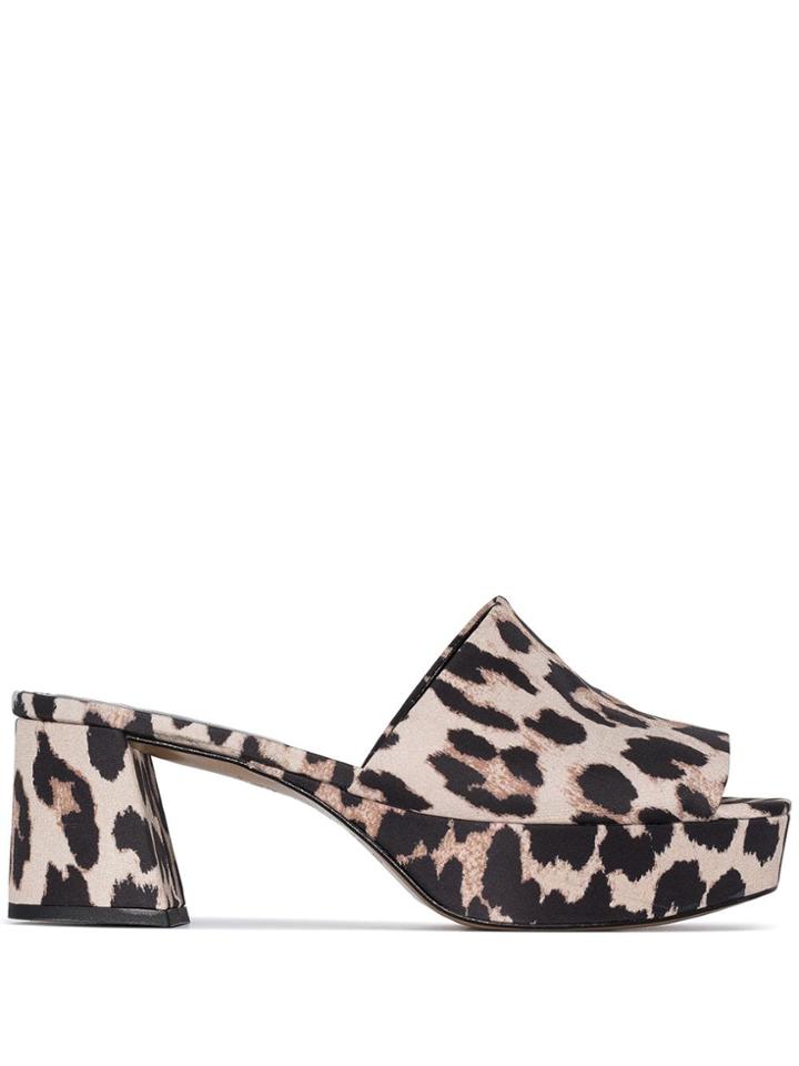 Ganni Brown Leonie 60 Platform Sandals - 943 Leopard