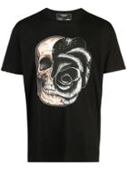 Dom Rebel Skull T-shirt With 25 Crystals - Black