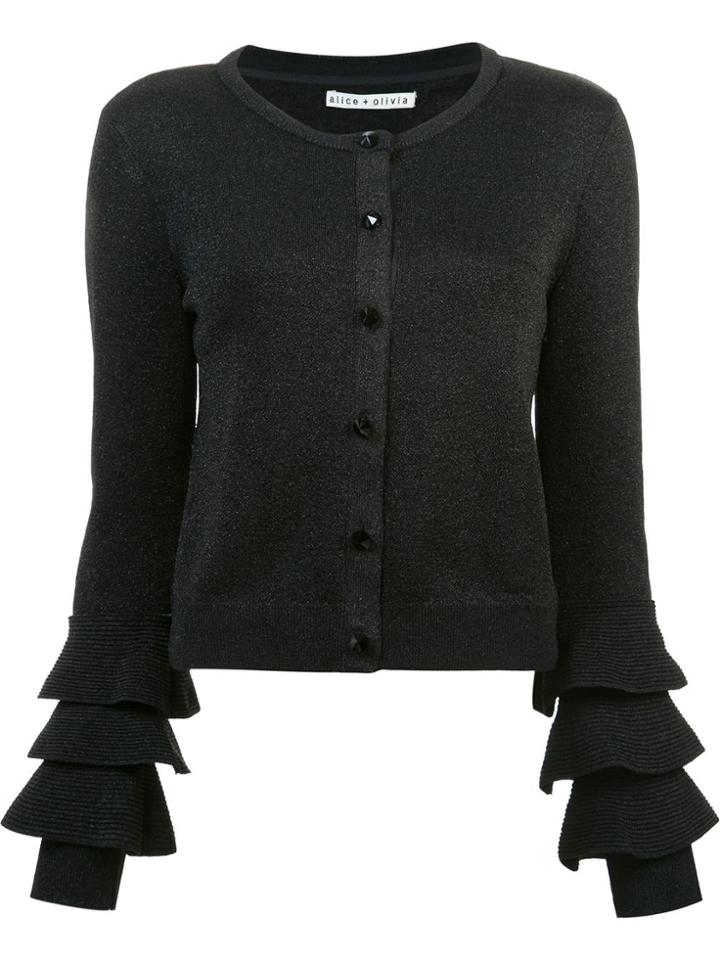 Alice+olivia Tiered Cuff Cardigan - Black