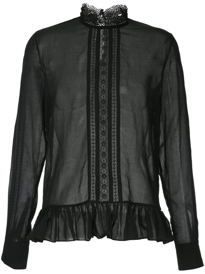 Matin Almere Lace Trim Top - Black