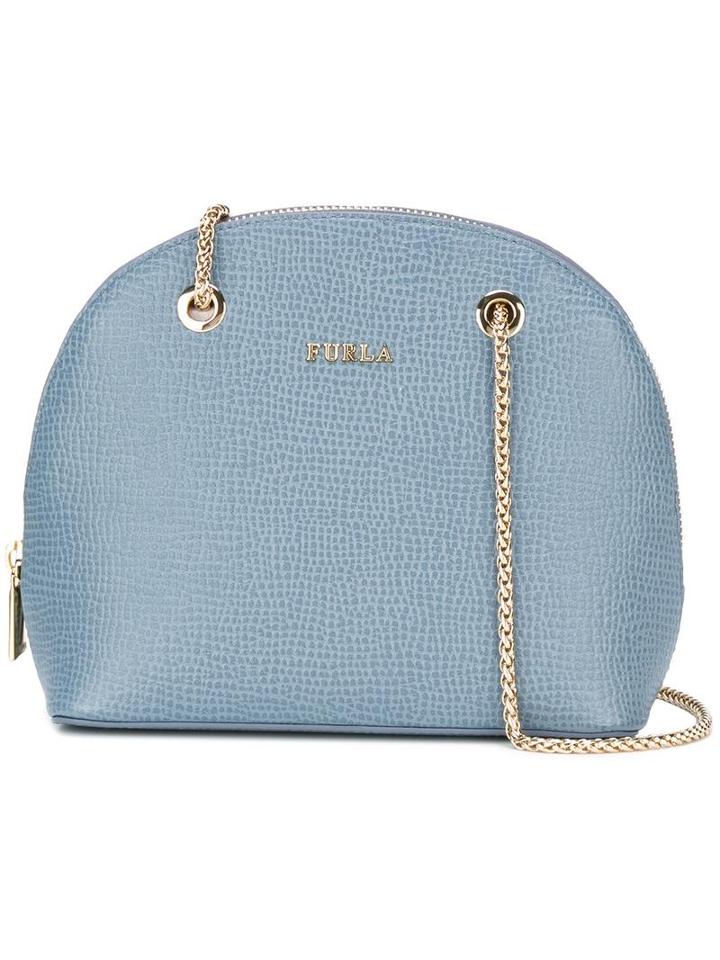 Furla Asia Crossbody Pouch, Women's, Blue, Nylon/leather/metal