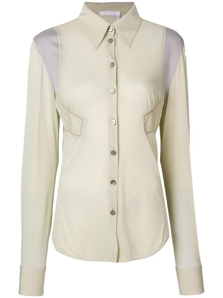 Chloé Slim Fit Button Shirt - Nude & Neutrals