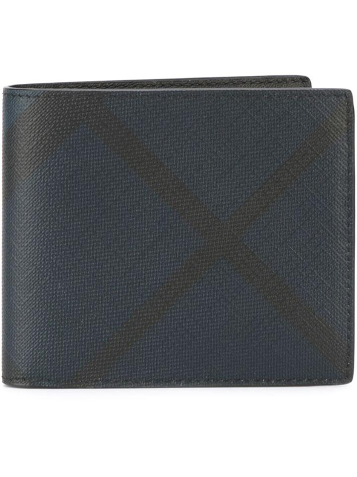 Burberry Checked Billfold Wallet - Black