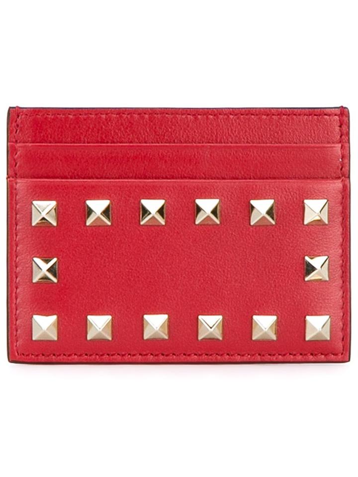 Valentino 'rockstud' Cardholder - Red