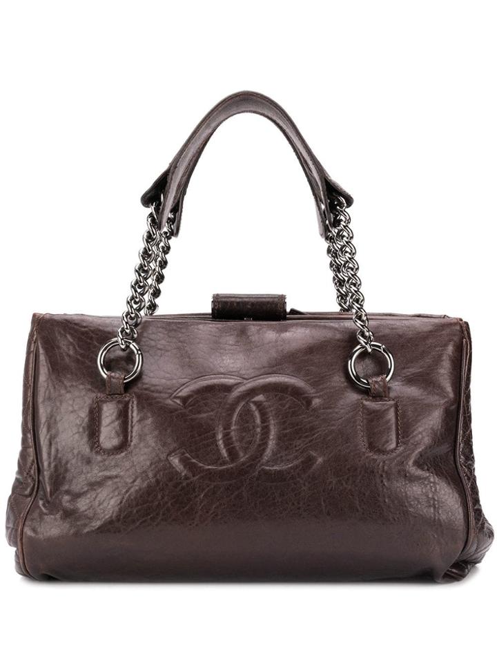 Chanel Vintage Cc Logo Tote Bag - Brown
