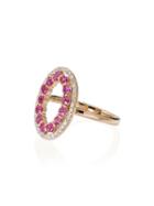 Mateo Halo Diamond, Gold And Sapphire Ring