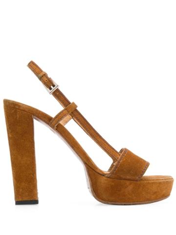 Prada Pre-owned 2000s Chunky Sandals - Brown