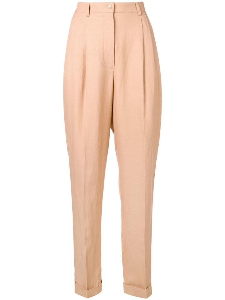 Emporio Armani High-waisted Tapered Trousers - Neutrals