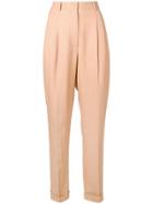 Emporio Armani High-waisted Tapered Trousers - Neutrals