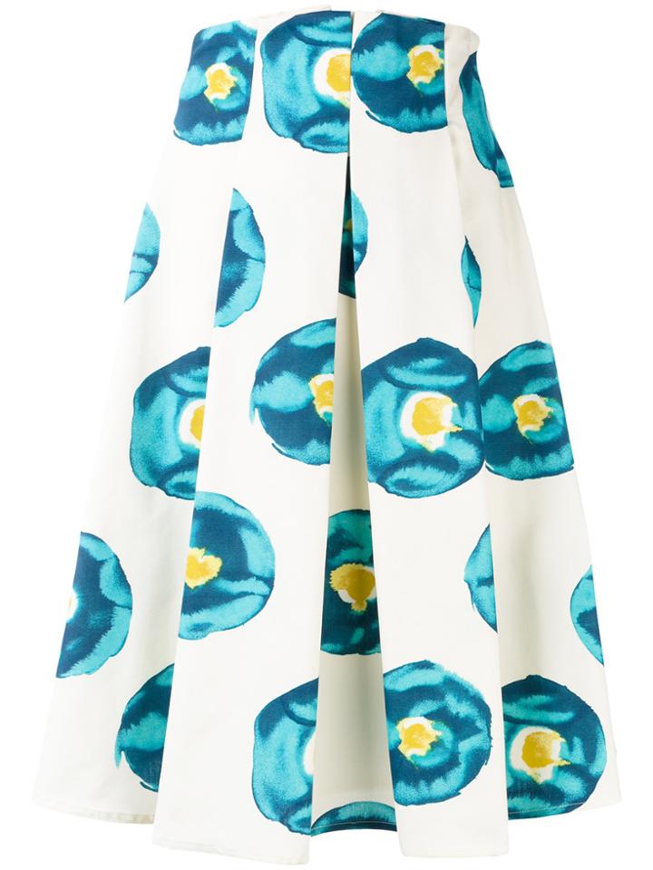 Eggs Pleated Floral-print Skirt - Multicolour