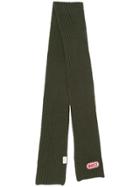 Gucci Logo Plaque Knitted Scarf - Green