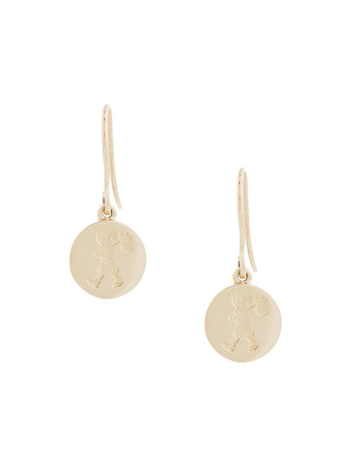 Karen Walker 9kt Gold Runaway Stamp Earrings Gold