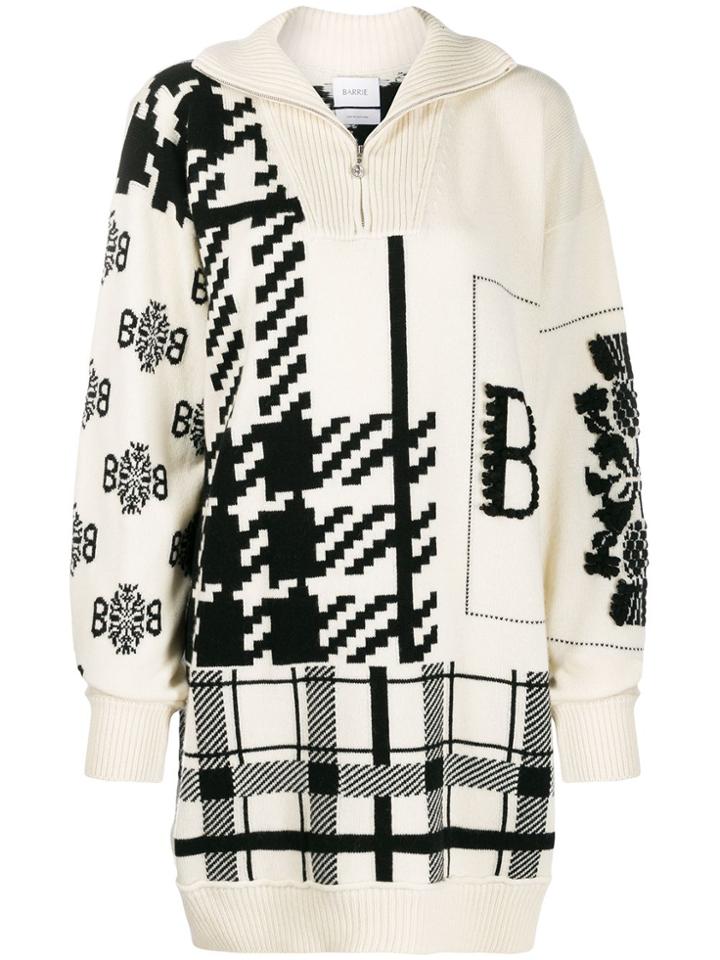 Barrie Rollneck Tartan Pattern Dress - Neutrals