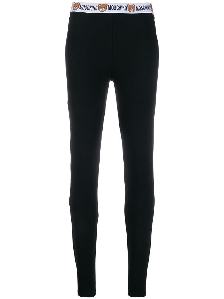 Moschino Logo Waistband Leggings - Black