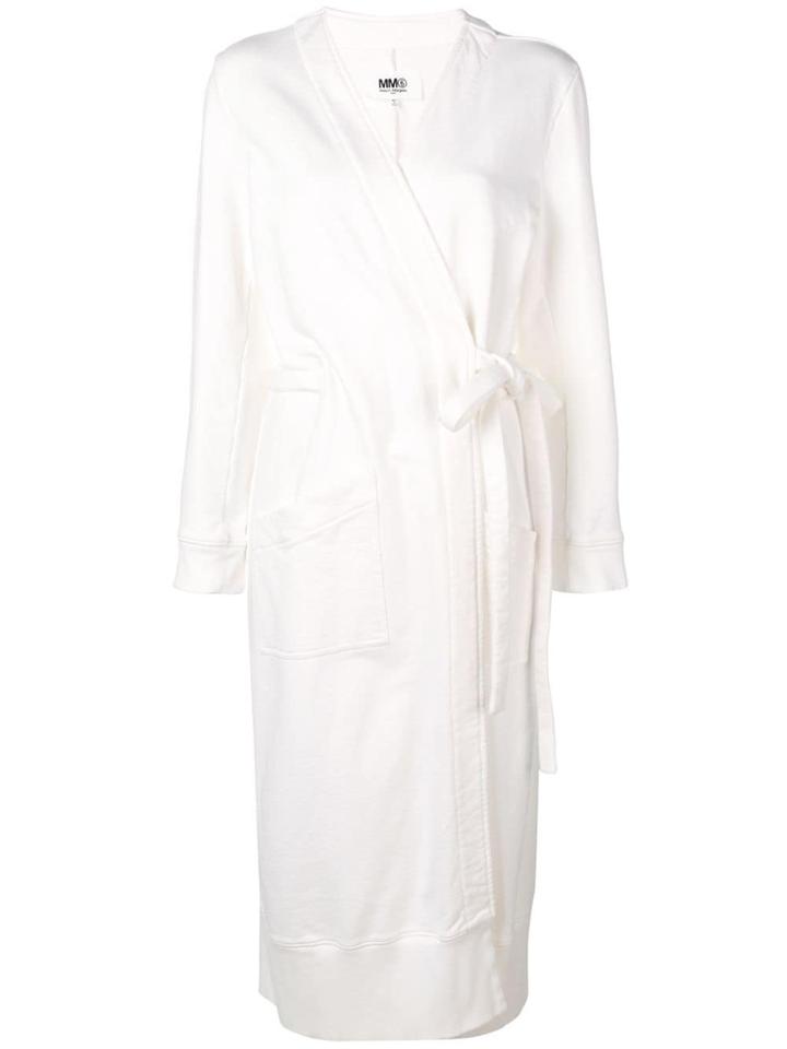 Mm6 Maison Margiela Belted Coat - White