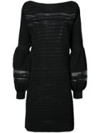 Emanuel Ungaro Sheer Panel Dress - Black