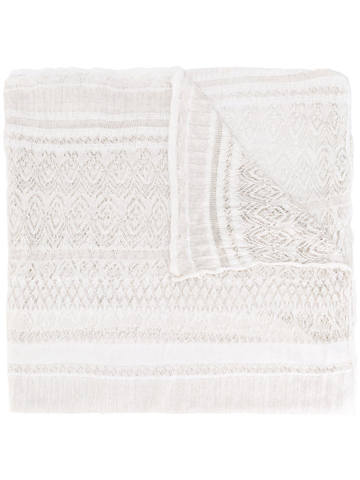 Lace Scarf - Women - Polyester/viscose - One Size, Nude/neutrals, Polyester/viscose, Faliero Sarti