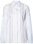 Gabriela Hearst Stitched Detail Shirt, Women's, Size: 38, Blue, Cotton