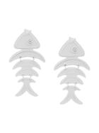 Oscar De La Renta Fish Short Earrings - White