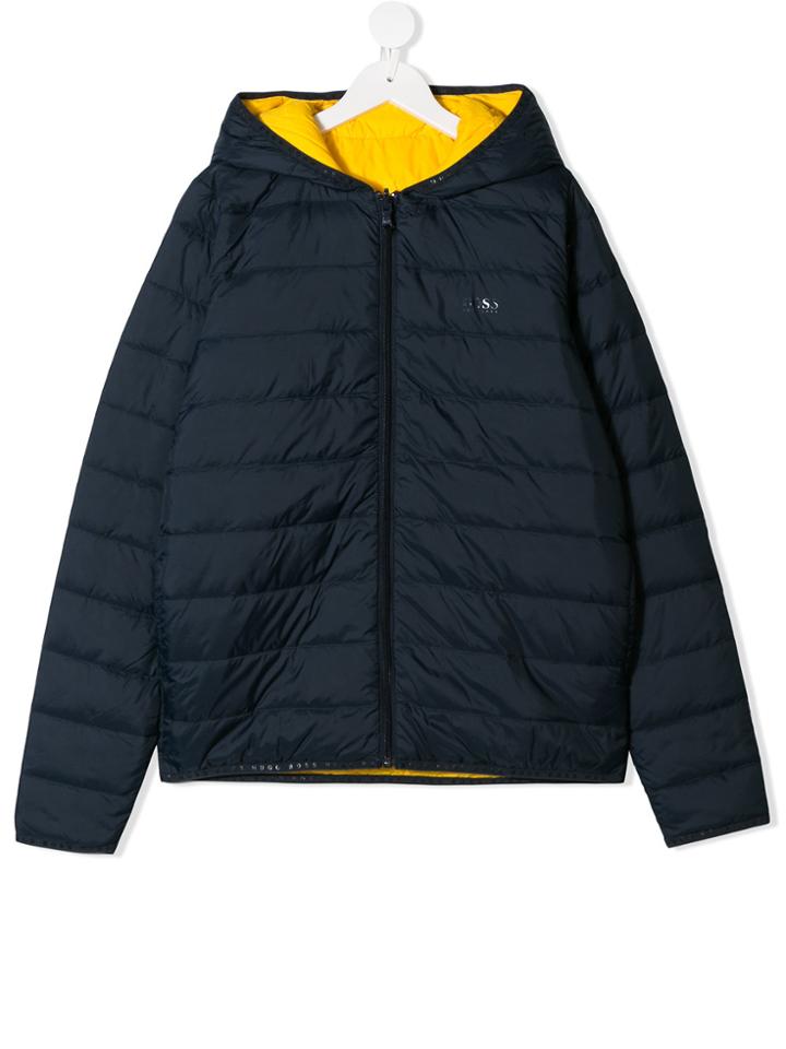 Boss Kids Teen Reversible Padded Coat - Blue