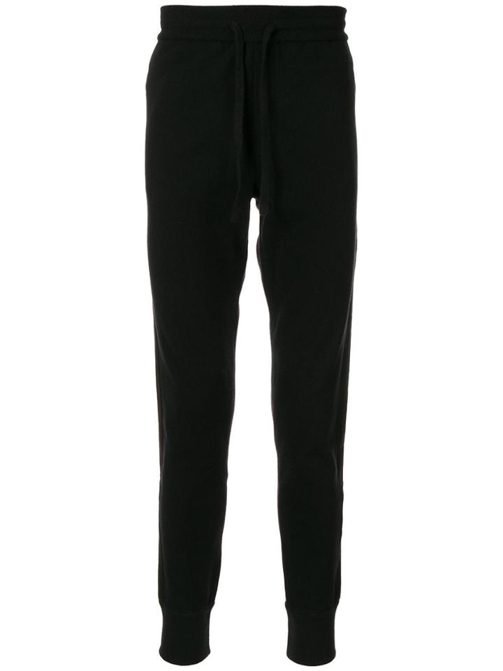 Dolce & Gabbana Cuffed Stripe-detail Track Pants - Black