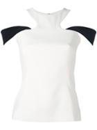 Mugler - Cold Shoulder Monochrome Top - Women - Polyester/viscose/viscose - 40, White, Polyester/viscose/viscose