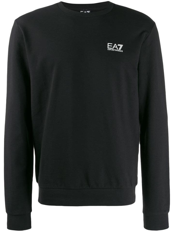 Ea7 Emporio Armani Printed Logo Sweatshirt - Black