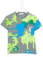 Young Versace Baroque Medusa Print T-shirt, Toddler Boy's, Size: 4 Yrs, Grey