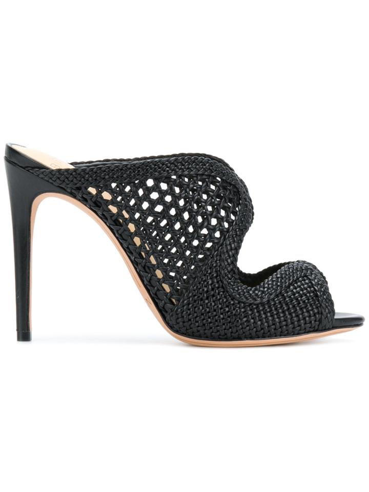 Alexandre Birman Woven Mules - Black