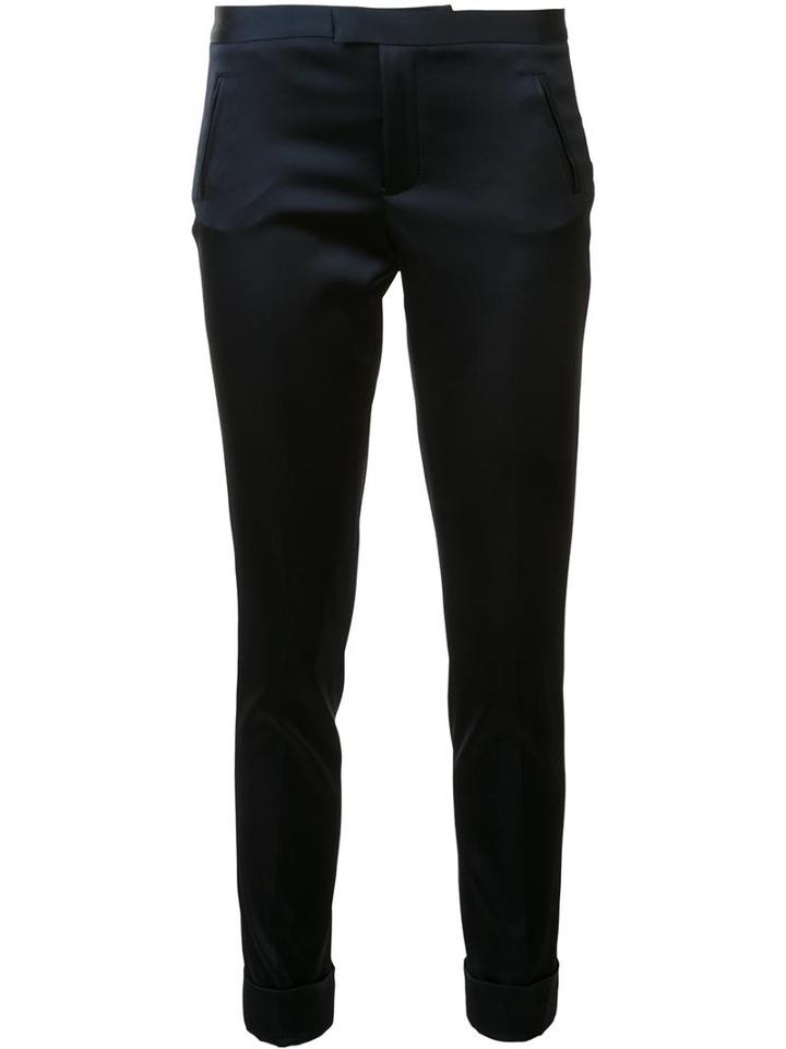 Atm Anthony Thomas Melillo Cropped Slim Fit Trousers, Women's, Size: 4, Blue, Polyester/acetate
