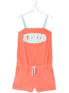 Kenzo Kids Teen Logo Embroidered Towelling Playsuit - Yellow & Orange