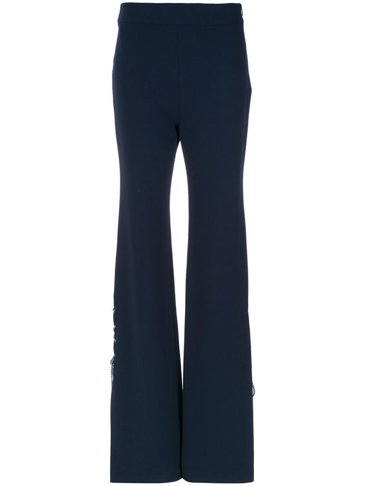 Nk Side Lace Up Flared Trousers - Blue