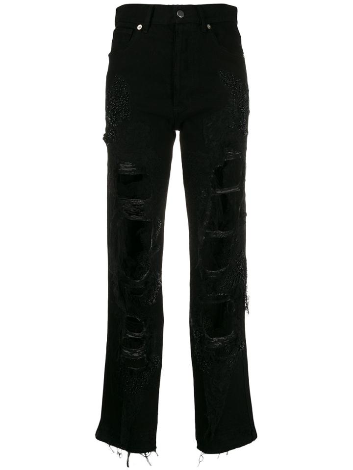 Almaz Ripped Detail Jeans - Black