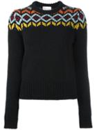 Red Valentino Zigzag Intarsia Jumper, Women's, Size: Xs, Black, Acetate/wool/alpaca