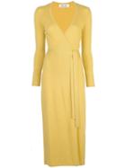 Diane Von Furstenberg Fine Knit Wrap Dress - Yellow