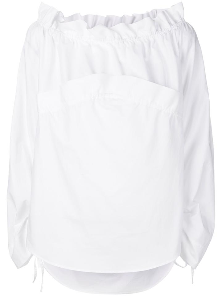 Cédric Charlier Off-shoulder Shirt - White