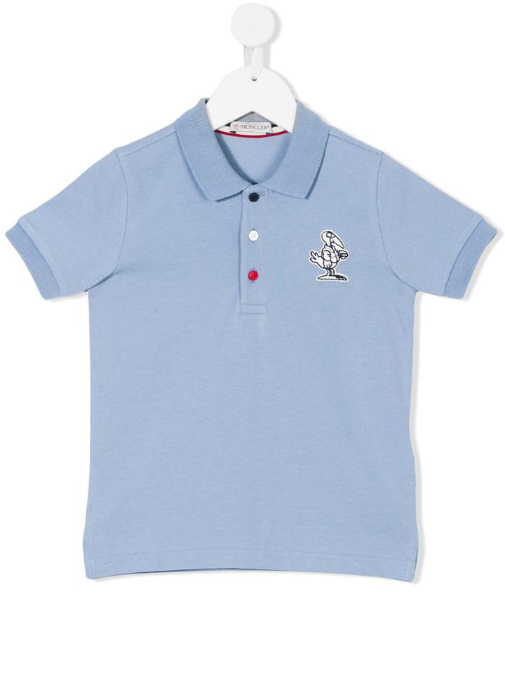 Moncler Kids Chest Patch Polo Shirt - Blue