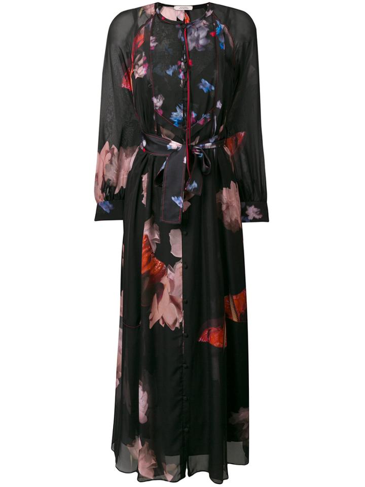 Dorothee Schumacher Long Floral Print Dress - Black