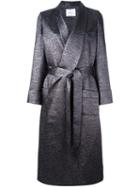 Racil Velvet Lapel Long Coat, Women's, Size: 38, Grey, Polyethylene/viscose/acrylic/metal