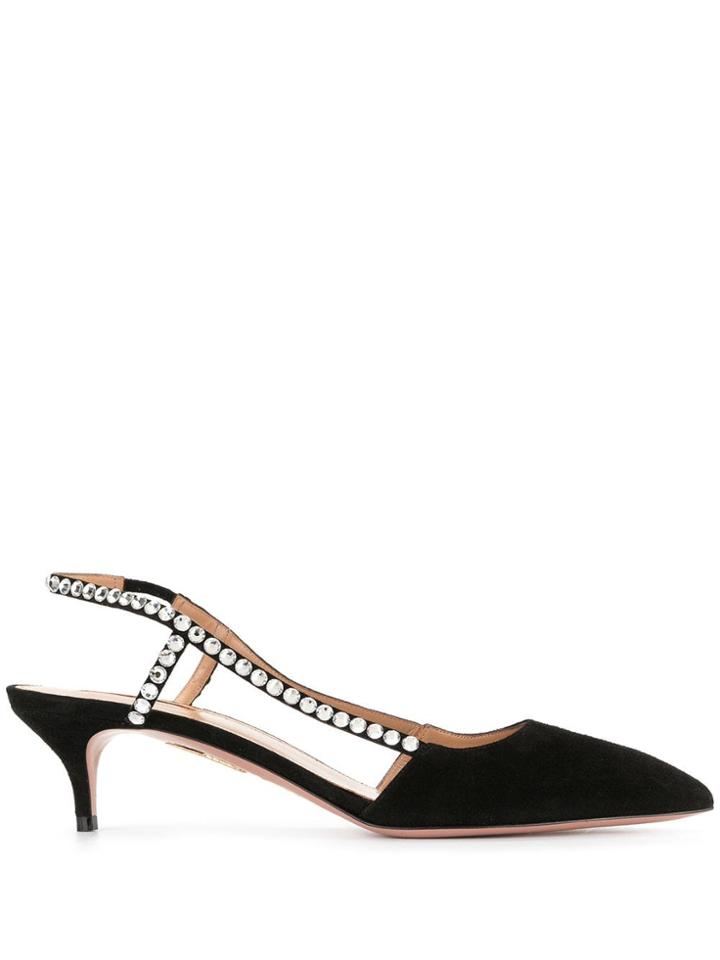 Aquazzura Crystal Shiny 45 Pumps - Black