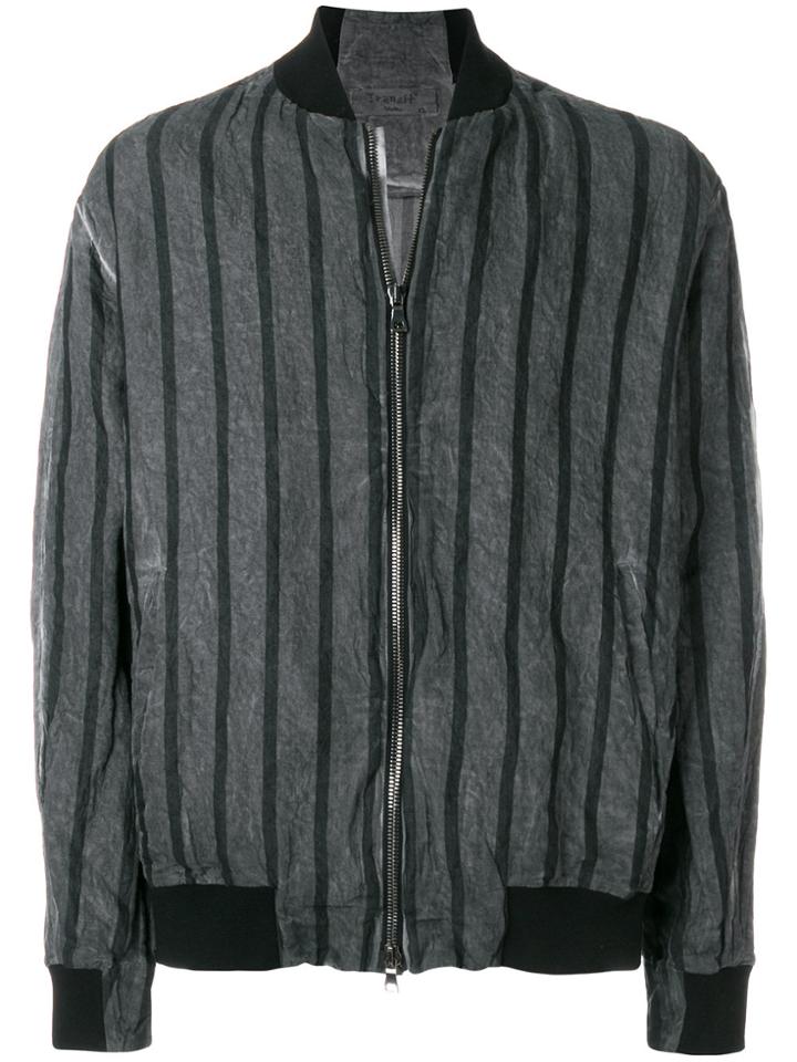 Transit Striped Bomber Jacket - Grey