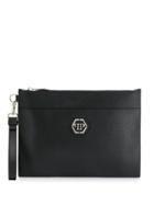 Philipp Plein Logo Plaque Clutch - Black